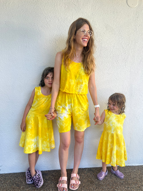 The Crop & Short Set - Lemon